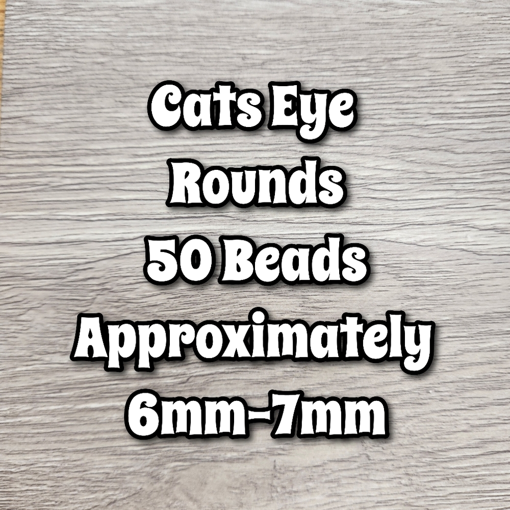 Cats Eye Round Bead Lot of 50 Cat's Eye Glass Fiber Optic Glass Bead - Picture 3 of 6